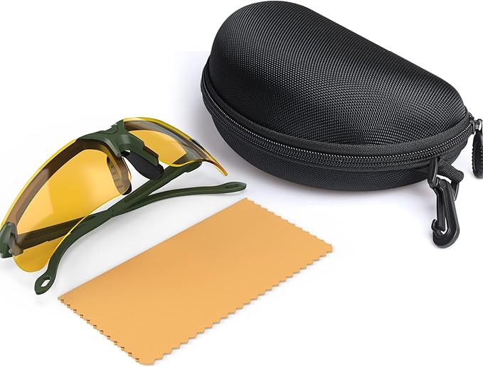 xaegistac Shooting Glasses with Case Anti Fog Hunting Safety Glasses for Adults