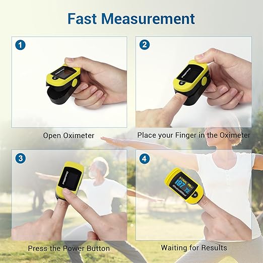 ChoiceMMed C20 Pulse Oximeter - Fingertip Pulse Oximeter Blood Oxygen Saturation Monitor - Large OLED Screen SPO2 Monitor with Lanyard and Carrying Case