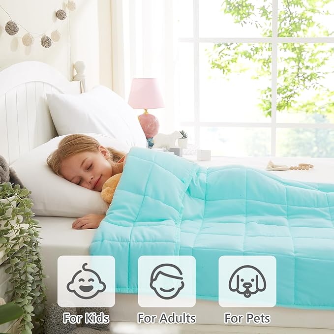 L'AGRATY Weighted Blanket - 36"x48" 5lbs Microfiber Material with Glass Beads Small Blanket for All-Season Summer Fall Winter Soft Thick