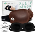 Nidra Contoured Sleep Mask for Side Sleepers – Zero Pressure Fit, Light Blocking Eye Shade for Sleeping & Travel – Brown, Standard Size