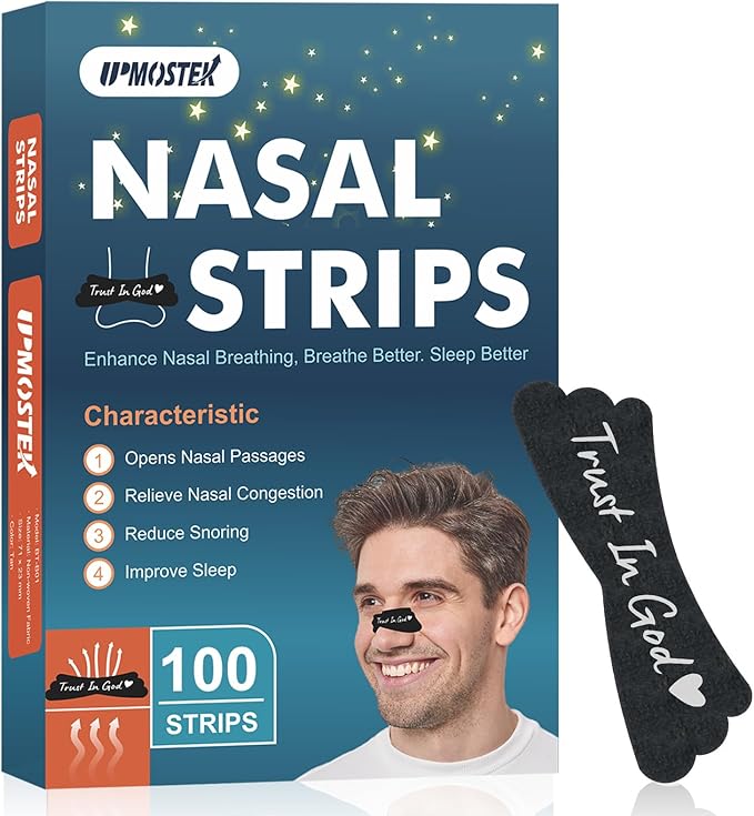 Nasal Strips for Snoring - Extra Strength Nose Strips for Breathing - Nose Tape for Sport, Work and Sleep - Anti Snoring Strips Help Stop Snoring (Black-100 PCS)