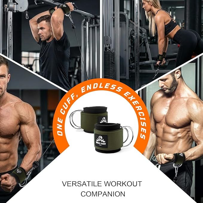 Wrist Cuffs with Dual D-Rings – Secure & Comfortable Support for Cable Machine Workouts, Lateral Raises, Arm Strength Training, and Triceps Exercises