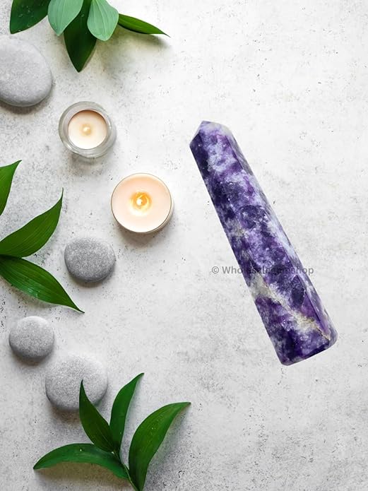 WholesaleGemShop 3 Inch Gemstones Obelisk Tower Jumbo Facet Aura Rock Crystal Natural Polished Earth Wand Spirit