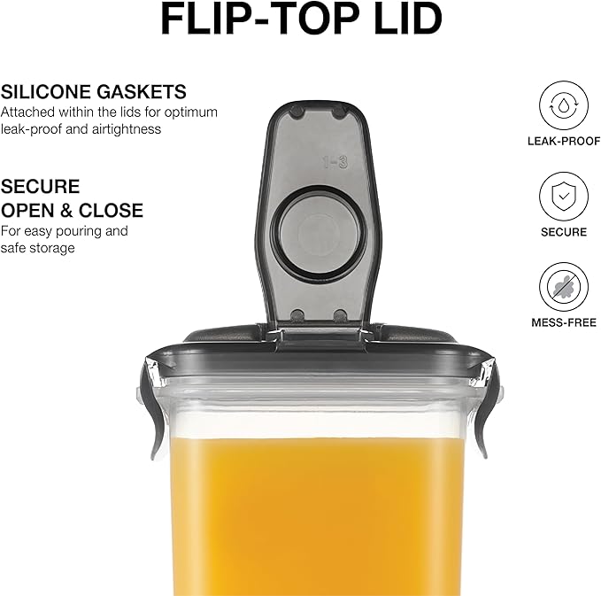 LocknLock Aqua Fridge Door Water Jug with Handle BPA Free Plastic Pitcher with Flip Top Lid Perfect for Making Teas and Juices, 2 Quarts, Gray