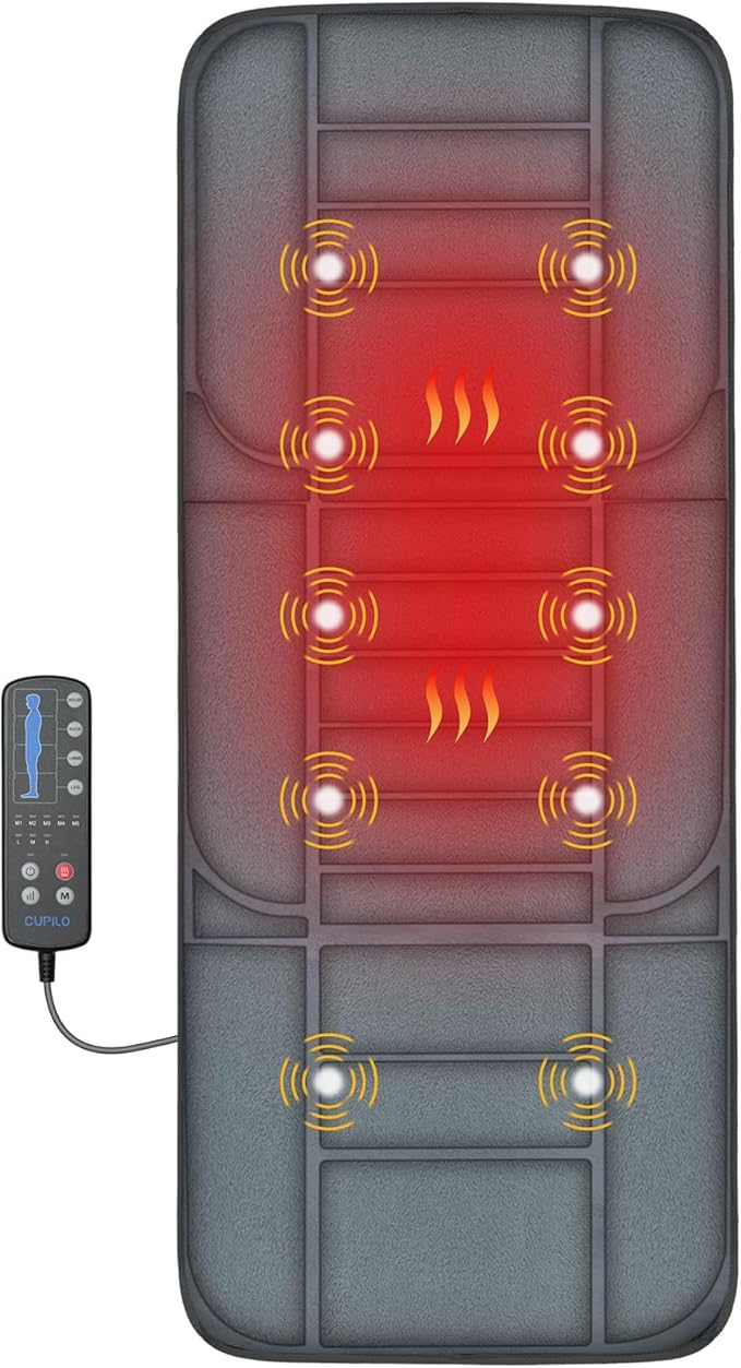 Massager Pad with Heat, Gifts for Women Men, Massage Mat Back Pain Relief, Back Massager with Heat for Lumbar, Leg, Long 53"