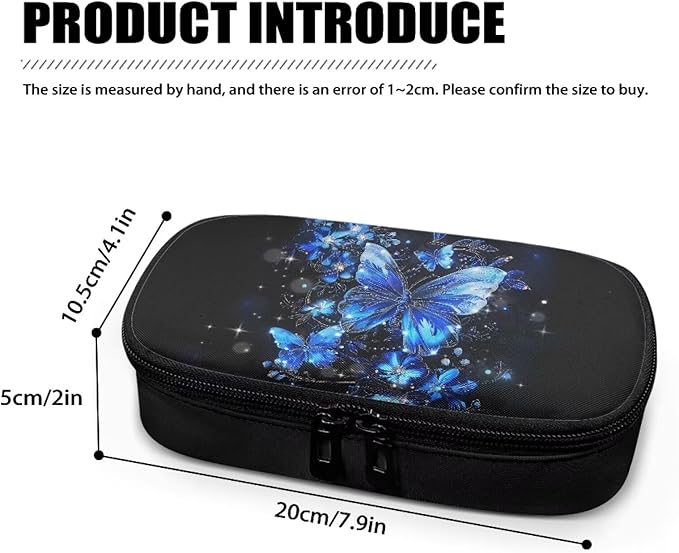 Blue Butterfly Insulin Pen Cooler Travel Case Portable Stain Resistant Insulated Carrying Bag to Keep Insulin Pen and Diabetic Supplies for Daily Life and Trip