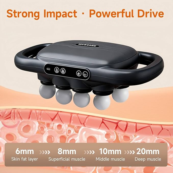 16-Head Massage Gun Set, Deep Tissue Percussion Massager, Electric Muscle Massager with 9 Adjustable Speeds, Portable for Home, Gym, Office, Travel, Black