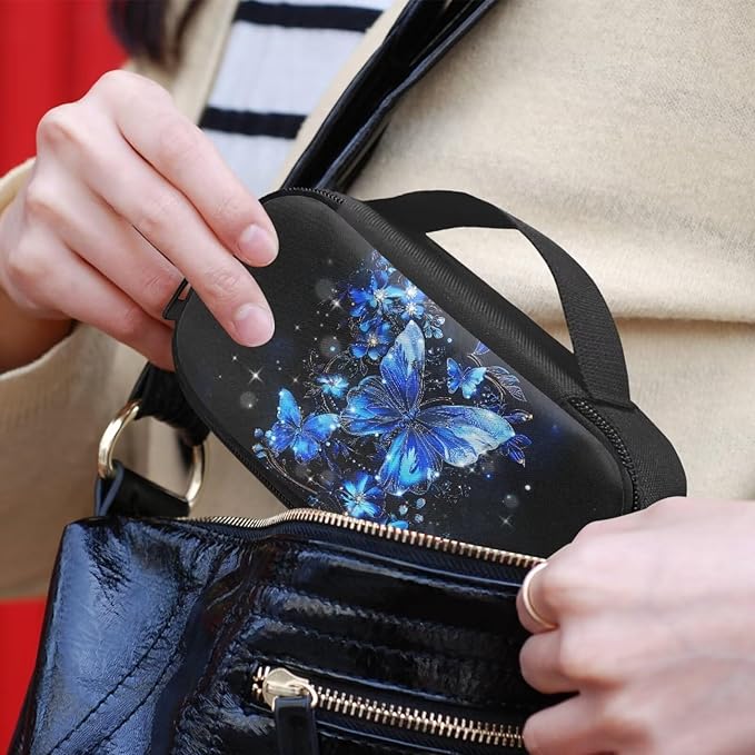 Blue Butterfly Insulin Pen Cooler Travel Case Portable Stain Resistant Insulated Carrying Bag to Keep Insulin Pen and Diabetic Supplies for Daily Life and Trip