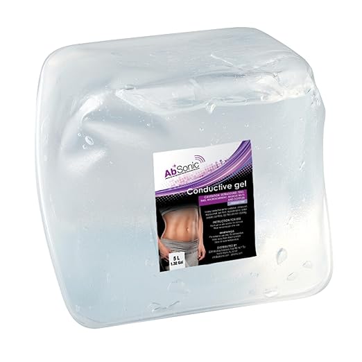 Absonic Clear Conductive Gel for Ultrasound, Cavitation Machine, Laser Hair Removal & RF Devices – Body Sculpting Gel 5 Liter (1.3 Gallon) Bulk Refill – Paraben-Free, Hypoallergenic