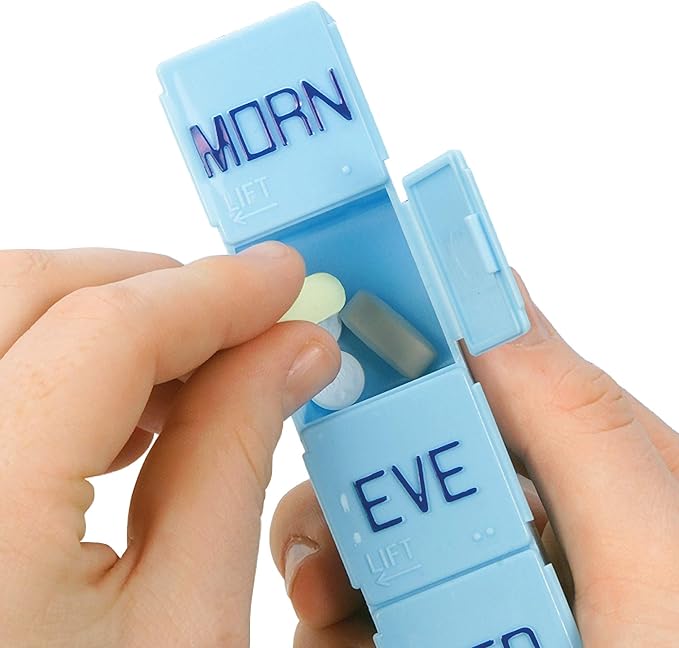 Apex Large 7 Day Weekly Pill Organizer - Weekly Pill Organizer, 4 Times a Day, Easy-Open, Organize Medication or Vitamins