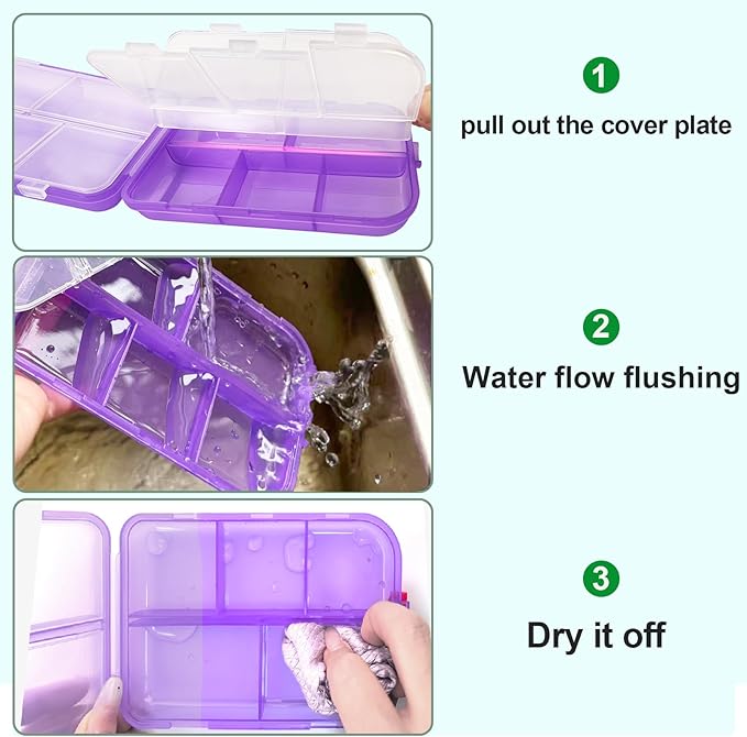 Pill Organizer Medicine Organizer Travel Essentials - Travel Pill Case with Labels, Large Daily Medicine Dispenser