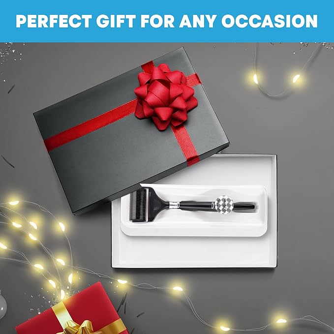 Ultra-Wide Derma Roller for Face - At-Home Microneedling Kit, 0.25 mm Microneedle for Skin Care, Scalp, Hair and Beard, Superior to a Microneedling Pen/Derma Pen
