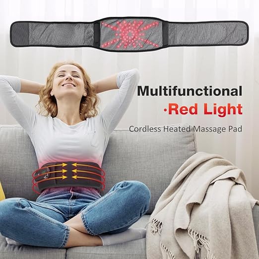 NORTHERN BROTHERS Cordless Heating Pad for Back Pain Relief with Vibration, Heated Waist Belt Wrap for Lower Back & Period Cramps, 5000mAh, 3 Heat & 3 Vibration Modes, Adjustable up to 58", Black