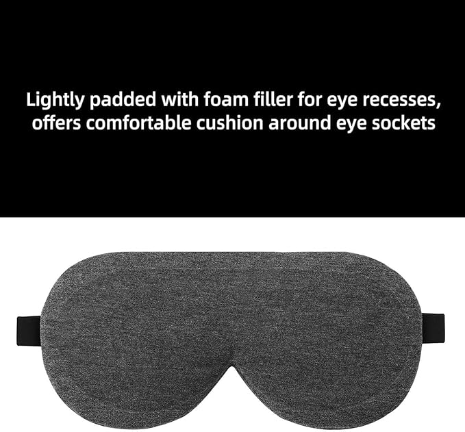 ALASKA BEAR 3 Pack Sleep Eye Masks Organic Cotton Cool Bamboo - Contoured Inserts for Pressure Free and 100% Light Blocking, Lightweight for Home or Travel Use (Black, Grey, Silver)