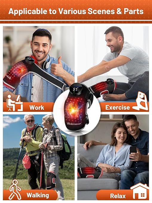 Red Light Therapy for Knee with Vibration Massage, Extension Band, Wireless Rechargeable Controller,Near Infrared Light Therapy Heated Device for Knee/Elbow/Shoulder Pain Relief