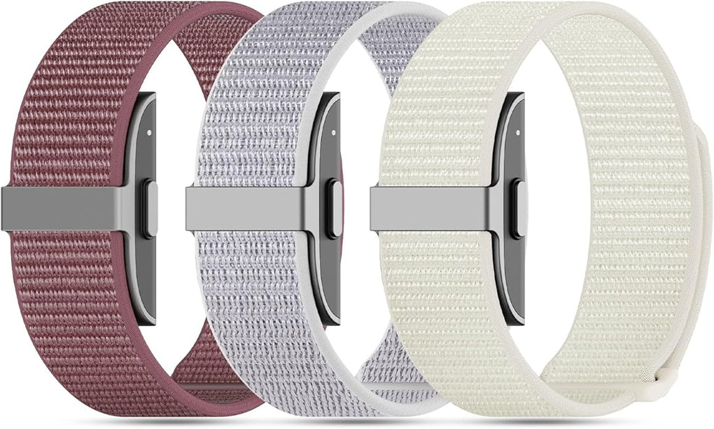 3-Pack Nylon Loop Sport Replacement Bands Compatible with Hume Health Band, Soft Breathable Adjustable Wrist Band for Hume Band Replacement Strap Wristband for Fitness Tracker Women Men