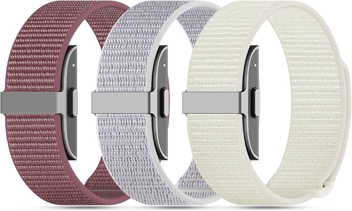 3-Pack Nylon Loop Sport Replacement Bands Compatible with Hume Health Band, Soft Breathable Adjustable Wrist Band for Hume Band Replacement Strap Wristband for Fitness Tracker Women Men