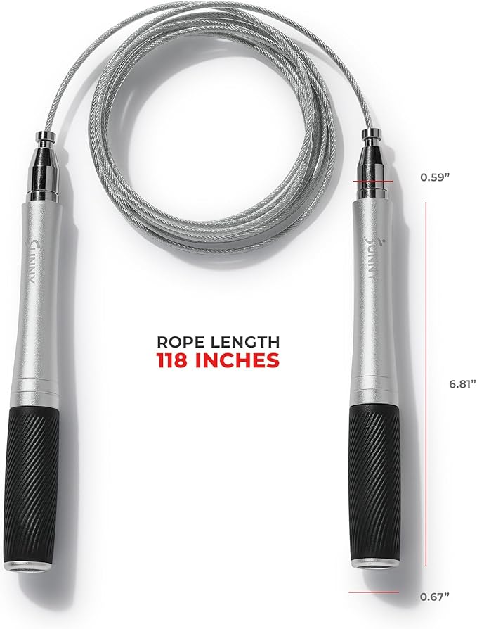Sunny Health & Fitness Exercise Jump Rope for Fitness, Lightweight & Portable Skipping Rope with Durable Handles & Adjustable Exercise Rope with Optional Removable Weights