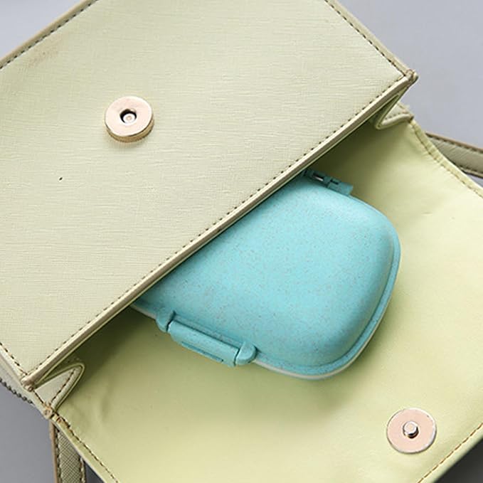 8 Compartment Pill Case - Portable Medicine Holder | Moisture Proof Travel Pill Organizer | Tablet Storage Dispenser | Daily vitaamin Supplement Container | Small Pill Box For Pills, Cod Liver Oil, Fi
