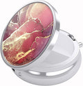 Nipichsha Pill Box, Small Pill Case for Purse & Pocket, Cute Travel Medicine Organizer, Portable Medicine Container Holder to Hold Vitamins, Medication, Fish Oil & Supplements, Red Marble