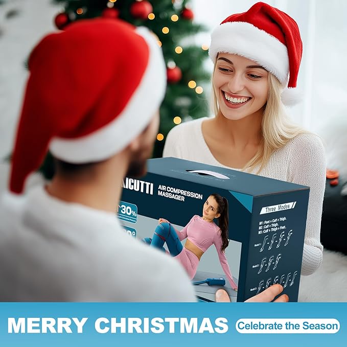 Professional Air Compression Leg Massager with Heat - Mothers Day Gifts for Mom, Wife, Women, Fathers Day for Dad, Husband, Men from Daughter or Son - Pain Relief for Foot, Calf, Knee & Thigh