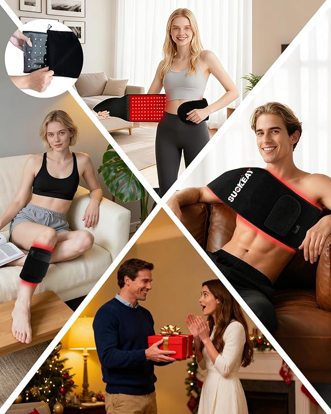Red Light Therapy for Body 21.6''*6.8'' Infrared Light Therapy Belt with Soft Lycra FSA Eligible HSA Flexible Light Pad for Back Waist Belly Knee Joint Muscle Repair Gift, 660nm & 850nm Max21W