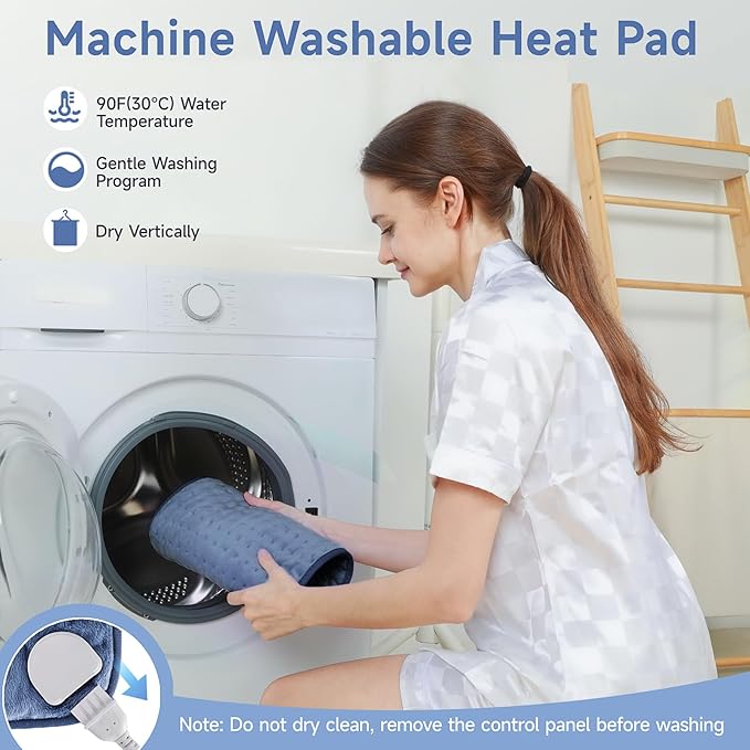 Heating Pads for Back Neck Shoulder Pain, Electric Heating Pad Auto Shut Off, Fast Heat, Large Heating Pad Christmas Gift for Women Men, Birthday Gifts for Mom Dad (Blue)