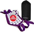Premium Portable + Adjustable Acupressure Mat Strap, 1,848 Acupuncture Pressure Points for Pain Relief, Increased Energy, Relaxation with Drawstring Bag, 15x8", Purple