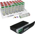 FSA HSA Eligible Monthly & Weekly Pill Organizer Set - 31 Day Pill Box with 4 Daily Compartments & 7 Day Travel Medication Organizer with Portable Nylon Case