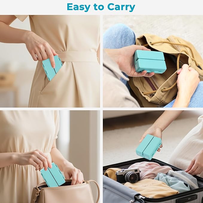 Zentiky Small Daily Pill Organizer with Labels, Medicine Pill Organizer Fit with Your Purse or Pocket for Travel to Hold Vitamin, Fish Oil, Supplement,Cotton Swabs, Bandages or Jewelry-Blue