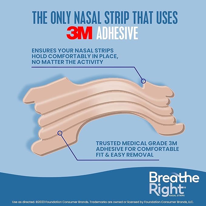 Breathe Right Nasal Strips Extra Strength Tan Nasal Strips Help Stop Snoring Drug-Free Snoring Solution & Instant Nasal Congestion Relief Caused by Colds & Allergies 26ct
