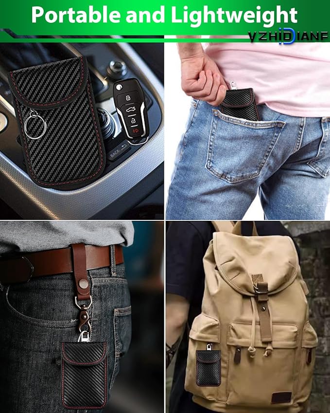 Faraday Key Fob Protector (3 Pack), Key Fob Signal Blocker Pouch, Faraday Bags Signal Blocking Security Pouch Anti-Theft Anti-Hacking Car Keys Fob Case Prevent Keyless Car Theft