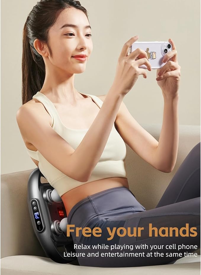 Yoidesu Massage Gun, Muscle Relaxation Massager High Frequency Vibration, 6 Head 9 Modes Back Massager for Pain Relief in Back, Leg, Neck, Shoulder and Body, Gift for Mothers Fathers