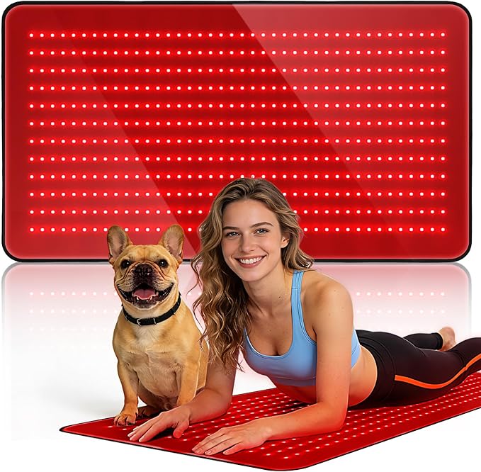 640 LEDs Red Light Therapy Mat for Full Body, 38" x 23.6" TPU Infrared Light Therapy, 3-in-1 LEDs (660nm & 850nm) Premium Foldable Mat with Timer Controller & Pulse Modes for Home Use, 48W