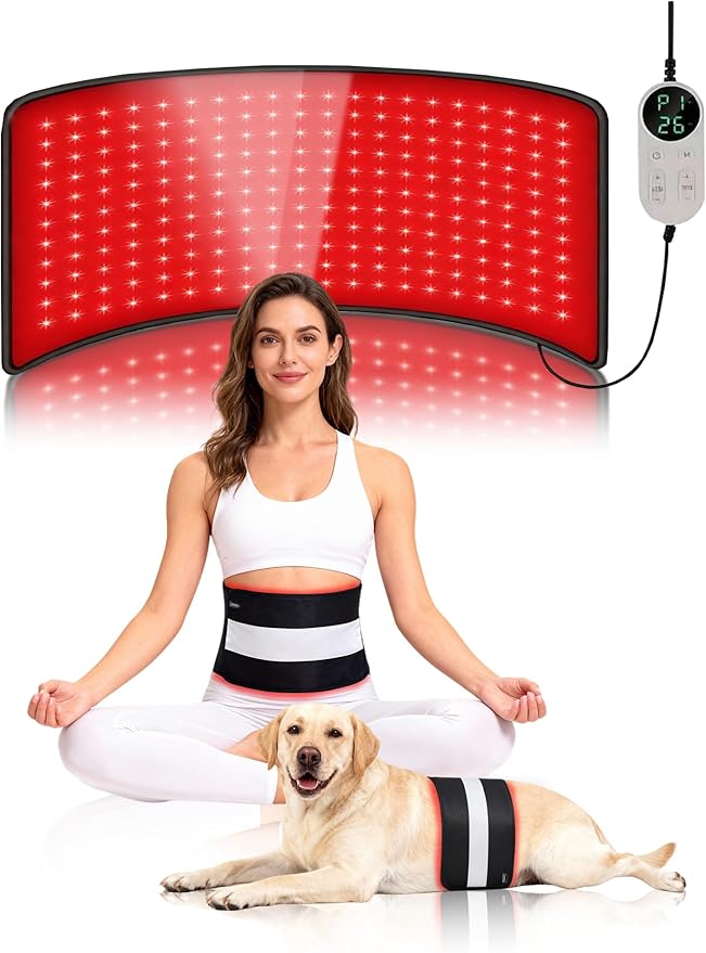 Red Light Therapy for Body, Infrared Light Therapy Mat Featuring 660nm & 850nm,Red Light Therapy Pain Relief Muscle Recovery & Joint Support for Waist, Legs, Abdomen, Includes 3-in-1 Remote