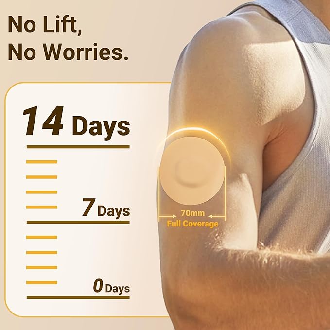 Libre 3 Sensor Covers Waterproof, 20 Pack Freestyle Libre 3 Plus Covers, Bump-Proof with Hard Cap, Waterproof Breathable Medical CGM Adhesive Patches, 14-Day CGM Protection (Beige)