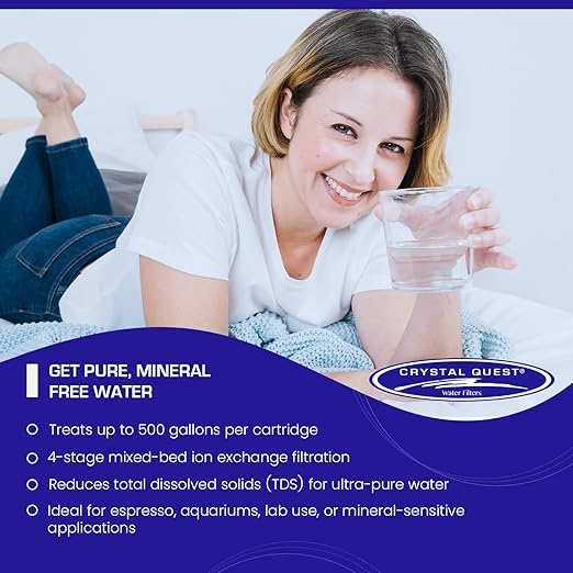 Crystal Quest Demineralizer (DI) Water Filter Pitcher Cartridge – Advanced Filtration for Clean, Healthy Water, Removes Contaminants, Long-Lasting, Easy Installation, 500 Gallons Capacity [Pack of 2]
