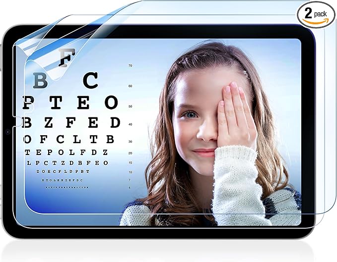 IPROKKO 2 Pack Anti Blue Light Screen Protector Compatible with iPad Mini 7/6 Gen 8.3 Inch (A17 Pro/ A15, Release In 2024/2021), Matte Anti Glare Blue Light Filter Eye Protection Cover Bubble Free Easy-Install