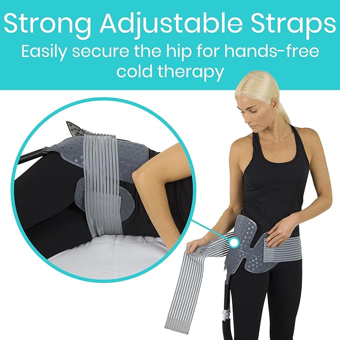 Vive Cold Therapy Machine Replacement Pads for Hip - Flexible Ergonomic Reusable Padding for Ice Cold Therapy - Pain Relief System - Adjustable Device Accessory to Reduce Swelling (Pads Only)