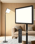 Light Therapy Lamp 12000 Lux UV-Free Full Spectum Floor Therapy Lamps, 4 in 1 LED Sun Lamp, 10 Brightess Levels, 5 Color Modes, Remote&Touch Control, Adjustable Timer/Height/Angle, Black
