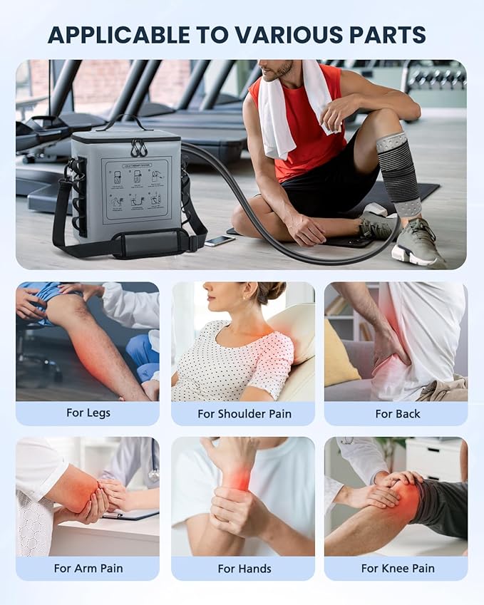 Cold Therapy Machine with Timer, Portable Ice Machine for Knee After Surgery, Knee Replacement Recovery System with Compression Pad for Shoulder, Hip and Ankle-Gary