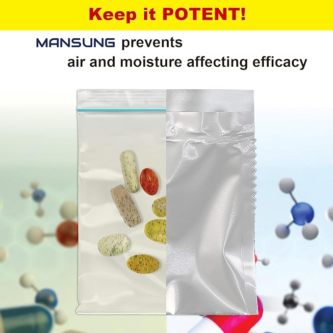 Mansung M 600 - Mylar Heat Seal Pill Bags 2.7x3.5 inch/Black - Mylar Aluminum Foil Pillsuite Organizer Packets with Notch Easy Tear Smell Proof Packaging Food Storage Heat Sealable Open Top Pouch