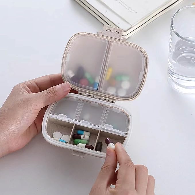 Pill Organizer Pill Box, 8 Grid Pill Storage Box, Weekly Pill Storage Box, Medicine Storage Box, Travel Pill Storage Box