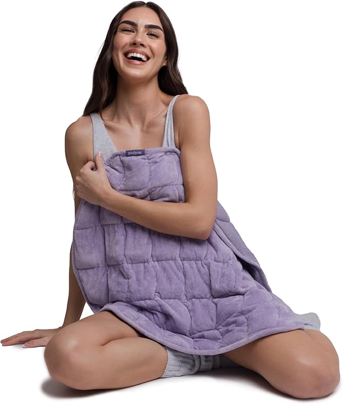 nodpod Body 6.5lb Patented Compact Weighted Blanket I Perfect for Relaxation, Sleeping & Travel l I Glass Bead Filled, Machine Washable (29" x 24") - Wisteria