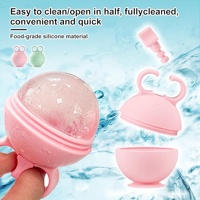 2 Pack Ice Roller for Face,Reusable Facial Ice Mold,Eliminate eye and face swelling，Ice Cube Roller for Face Neck Body and Eye，Ice Cube Roller Massager Gua Sha Tool（pink+green）