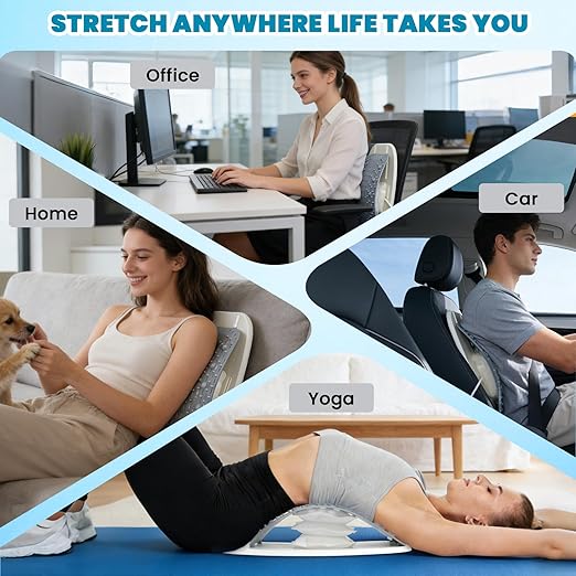 Back Stretcher for Lower Back Pain Relief - Adjustable Back Cracker Board, Ergonomic Lumbar Support Board, Back Cracking Device for Spinal Decompression, Scoliosis, Sciatica, Muscle Relaxation
