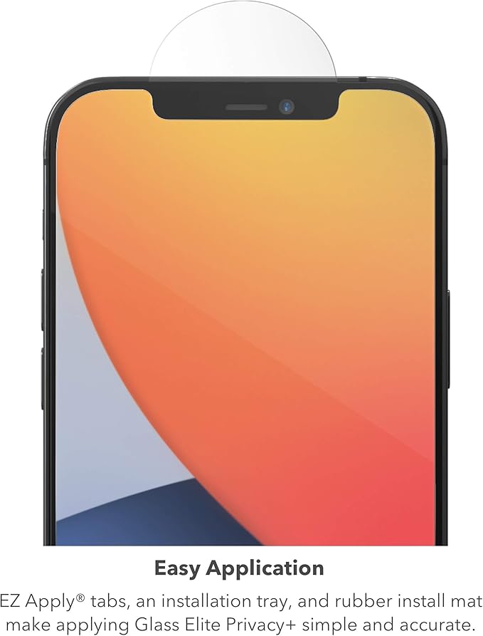 ZAGG Glass Elite Privacy - Privacy Screen Protector for iPhone 12 Pro, iPhone 12, iPhone 11, iPhone XR – InvisibleShield - 3X Impact Protection (200106681)