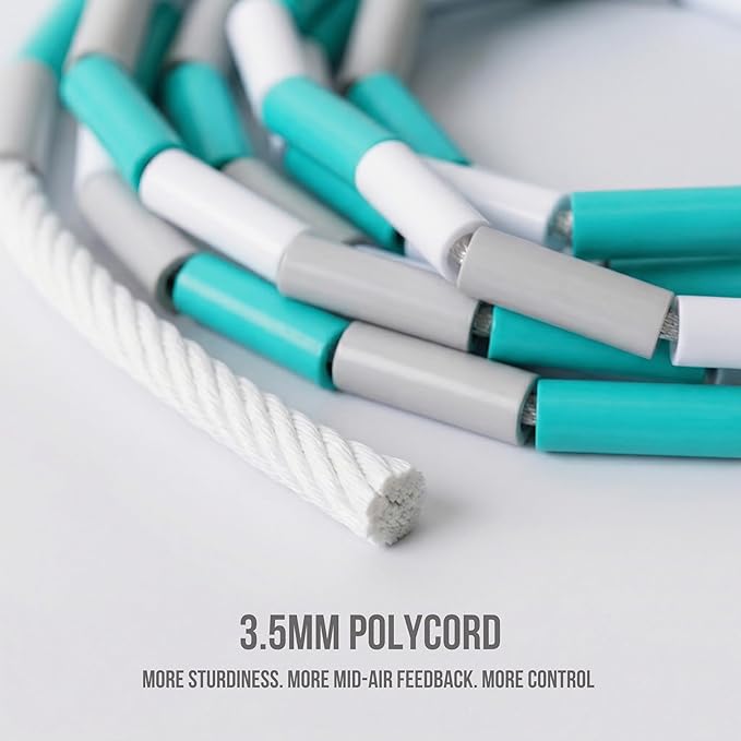 Elevate Rope Professional Beaded Jump Rope - 3m Adjustable, Quality Beads & Poly Cord - For Freestyle, Cardio & Tricks - All Levels & Indoor/Outdoor Use