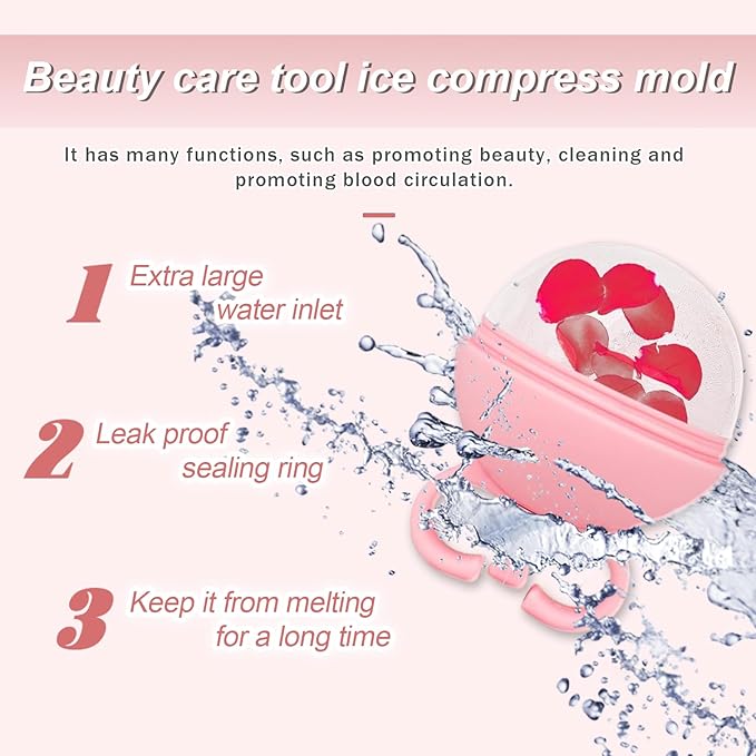 2 Pack Ice Roller for Face,Reusable Facial Ice Mold,Eliminate eye and face swelling，Ice Cube Roller for Face Neck Body and Eye，Ice Cube Roller Massager Gua Sha Tool（pink+green）