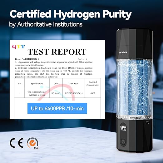 Upgrade Hydrogen Water Bottle, Up to 6400PPB Hydrogen Water Generator -SPE PEM Tech, 7OZ Food-Grade PC Hydro Water Machine, Health Care Gifts for Husband, Wife, Family, Friends, Travel